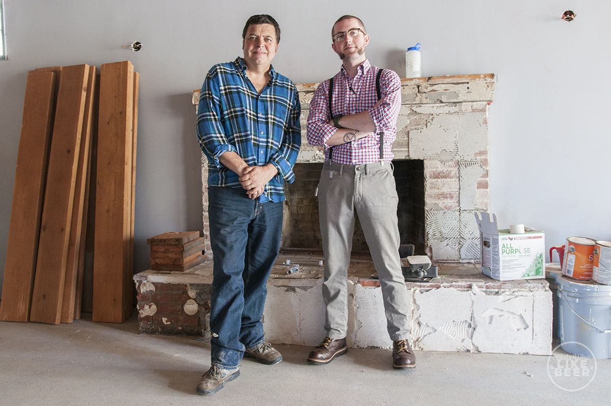 Founder Gary Croft and Head Brewer Andy Black in the midst of construction